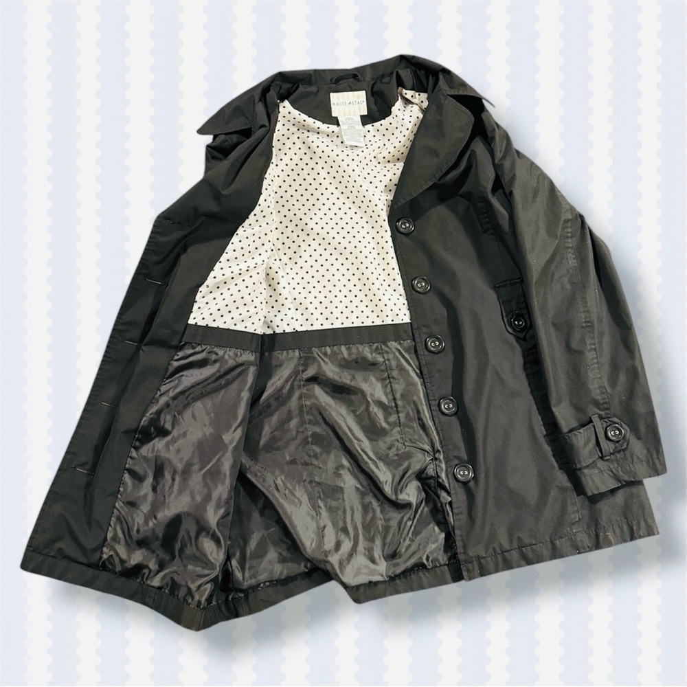 WHITE STAG BLACK BUTTON UP POLKA DOT COAT